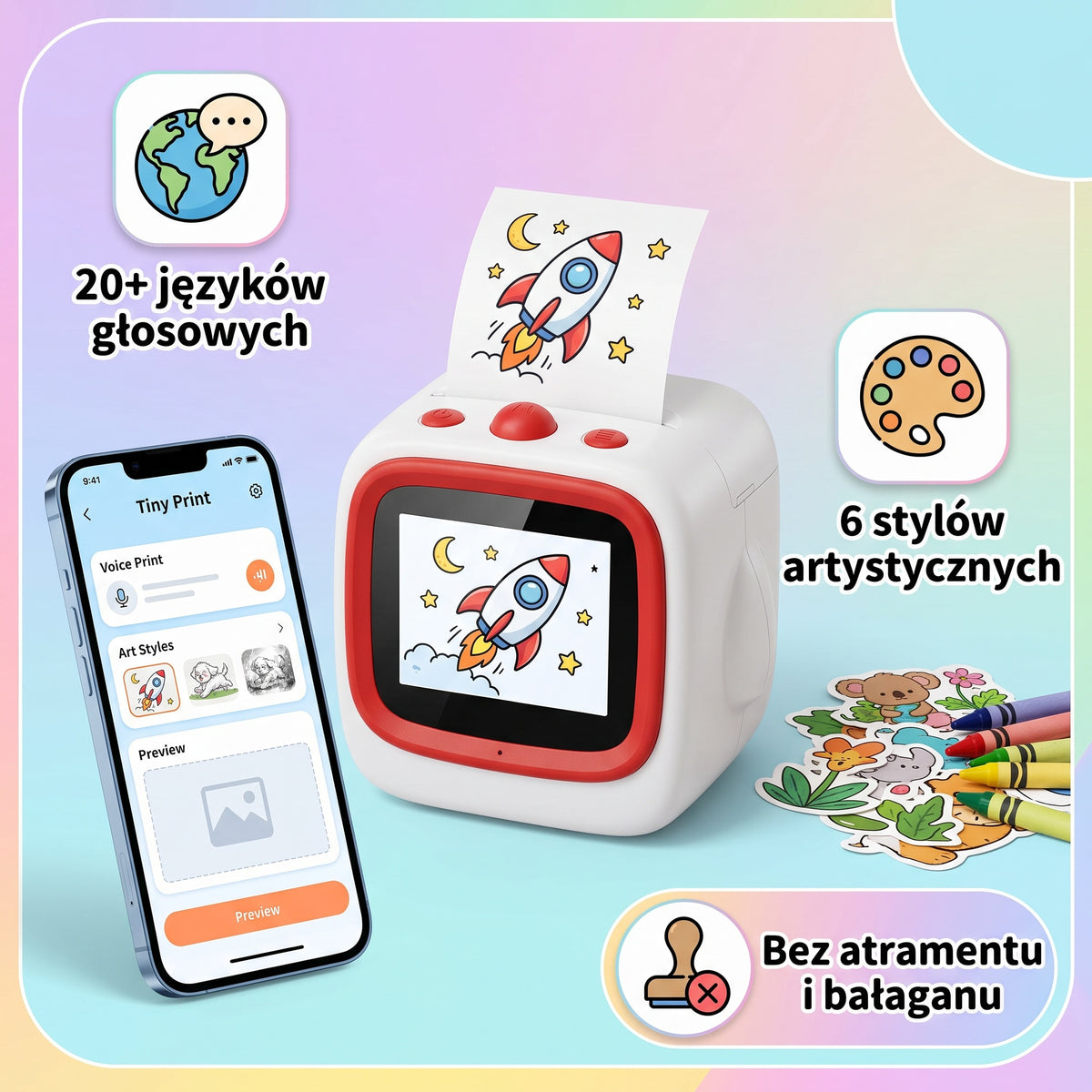 Inteligenta Drukarka AI - Wymyśl Wydrukuj Pomaluj!